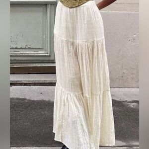 White Maxi Skirt | Tiered Gauzy Soft | Princess Polly